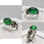 انگشتر عقیق سبز با حرز امام جواد (ع) کار استاد پرچمی (پدر)