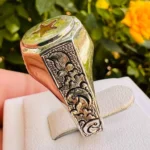 انگشتر حرز قلم زده کار استاد پرچمی (پدر)