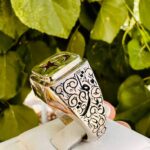 انگشتر حرز قلم زده توکلت علی الله کار استاد پرچمی (پدر)