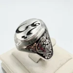 انگشتر حرز قلم زده یا علی کار استاد پرچمی (پدر)