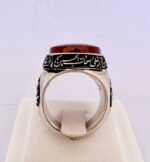 انگشتر عقیق قرمز اصل سلام امام حسین کار استاد پرچمی (پدر)