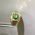 انگشتر موزونایت سبز اصل کار استاد پرچمی (پدر)